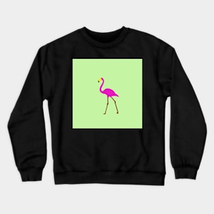 Flamenco rosa sobre verde Crewneck Sweatshirt